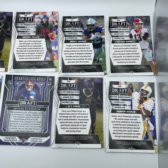 NFL FOOTBALL DRAFT CARDS- 10 Cards - Picture 8 of 8